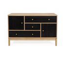 Buffet 2 Portes et 3 Tiroirs "abbeywood" 120cm Chêne et Noir