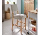 Tabouret de bar H.74 cm MARYSE tissu gris