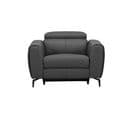 Fauteuil relax électrique MANFIELD cuir gris foncé