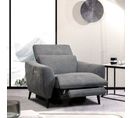 Fauteuil relax électrique VERMONT tissu gris foncé