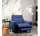 Fauteuil relax électrique VERMONT tissu bleu marine