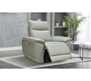 Fauteuil relax électrique électrique DOUGLAS cuir et tissu gris