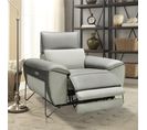 Fauteuil relax électrique électrique KENSINGTON cuir et tissu taupe