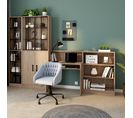 Fauteuil de bureau LOUMAYA en velours gris clair