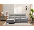 Canapé angle gauche relax électrique WIL tissu gris clair