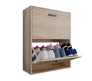 CASABEL Meuble Rangement Chaussure 12 Paires - Pour Entree Couloir - 60x24x80 cm - Bois Clair