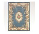 Tapis D'orient Shaggy En Laine Aubusson Bleu 120x180