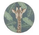 Tapis Plat Rond Extérieur Et Intérieur Moderne Eric Giraffe Bleu Ø160