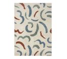 Tapis Design Shaggy Rectangle Abstrait Squiggle Multicolore 80x150