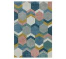 Tapis De Salon Moderne Hexo En Polypropylène - Multicolore - 120x170 Cm