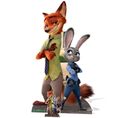 Figurine En Carton Zootopie - Judy La Lapine Et Nick Le Renard Hauteur 134 Cm