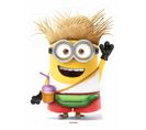 Figurine En Carton Minion En Vacances Avec Boisson Et Banane Verte H 80 Cm