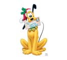 Figurine En Carton Pluto Avec Bonnet De Noël Et Lettre Pour Le Père Nöel - Haut 90 Cm