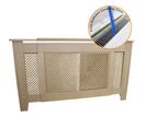 Cache Radiateur Ajustable à Motif Grillagé En Mdf Naturel 1400mm - 1920mm