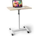 Wps67 Table De Travail Mobile Assis-debout - Blanc Et Brun - Hauteur Ajustable - Capacité 10 Kg