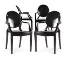 X4 Fauteuil Louis King Design Transparent Noir