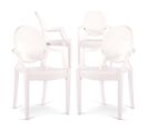 X4 Fauteuil Louis King Design Transparent Blanc