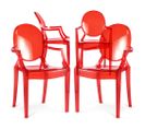 X4 Fauteuil Louis King Design Transparent Rouge Transparent