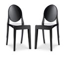 Lot De 2 Chaises De Salle à Manger Transparentes - Victoire  Noir