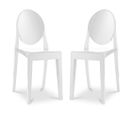 Lot De 2 Chaises De Salle à Manger Transparentes - Victoire  Blanc