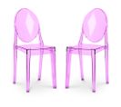 Lot De 2 Chaises De Salle À Manger Transparentes - Victoire  Violet Transparent