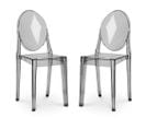 Lot De 2 Chaises De Salle à Manger Transparentes - Victoire  Gris Transparent