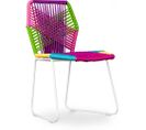 Chaise De Jardin Tropical - Piètement Blanc Multicolore