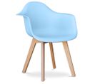 Chaise De Salle à Manger Avec Accoudoirs - Style Scandinave - Amir Bleu Clair