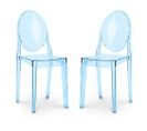 Lot De 2 Chaises De Salle à Manger Transparentes - Victoire  Bleu Transparent