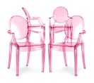 X4 Fauteuil Louis King Design Transparent Rose Transparent