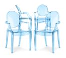 X4 Fauteuil Louis King Design Transparent Bleu Transparent