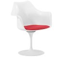 Chaise De Salle À Manger Avec Accoudoirs - Chaise Pivotante Blanche - Tulipan Rouge