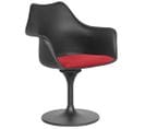 Chaise De Salle à Manger Avec Accoudoirs - Chaise Pivotante Noire - Tulipa Rouge