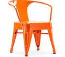 Chaise Pour Enfant Bistrot Metalix – Avec Accoudoirs - Métal Orange