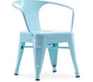 Chaise Pour Enfant Bistrot Metalix – Avec Accoudoirs - Métal Aquamarine