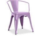 Chaise Bistrot Metalix Avec Accoudoirs - Métal Violet Pastel