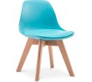 Chaise Rembourrée à Haut Dossier Pour Enfants Bleu