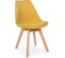 Chaise De Salle à Manger Scandinave Rembourrée  Jaune