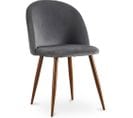 Chaise De Salle à Manger - Tapissée De Velours - Design Scandinave - Bennett Gris Foncé