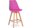 Premium Tabouret De Bar Brielle Avec Coussin De Style Scandinave - Bois Fuchsia