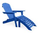 Adirondack Chaise Longue De Jardin + Repose-pieds En Bois - Set - Anela Bleu