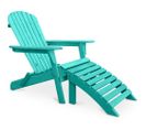 Adirondack Chaise Longue De Jardin + Repose-pieds En Bois - Set - Anela Vert