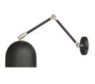 Lampe Murale Scandinave Avec Tige Réglable, Laiton Et Métal - Lena Noir