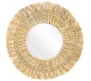 Miroir Mural - Design Rond Boho Bali (60 Cm) - Qui Bois Naturel