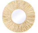 Miroir Mural - Design Rond Boho Bali (60 Cm) - Gaui Bois Naturel