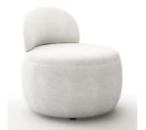 Fauteuil Blanc En Bouclette Fausse Fourrure Tapissée - Boucles Blanches - Piera Blanc