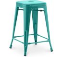 Tabouret De Bar Bistrot Metalix Design Industriel En Métal - 60 Cm - Vert Pastel