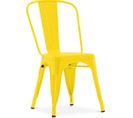 Chaise De Salle à Manger Bistrot Metalix Design Industriel En Métal - Jaune