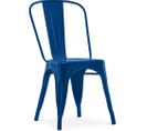 Chaise De Salle à Manger Bistrot Metalix Design En Métal - Bleu Foncé