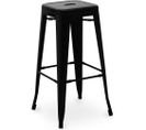 Tabouret De Bar - Design Industriel - 76cm - Metalix Noir